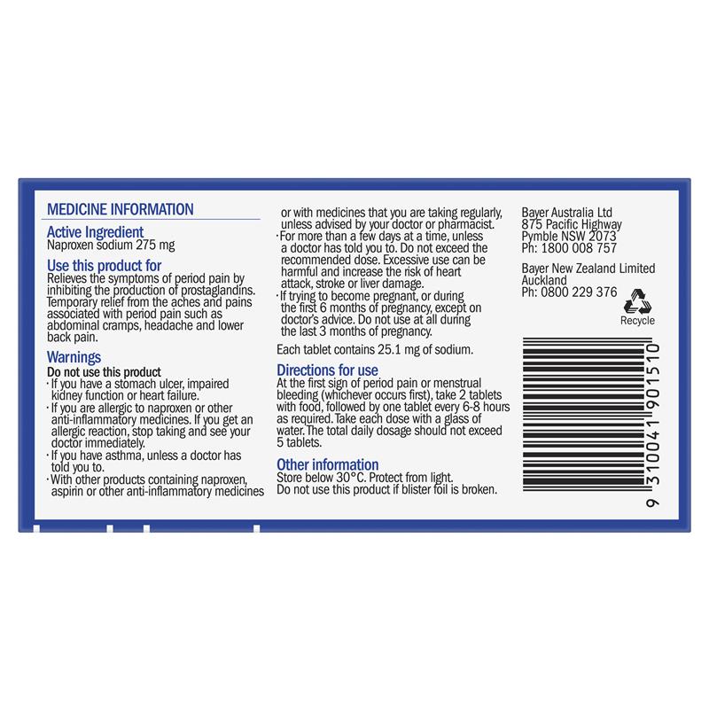 Naprogesic 275mg Tablets 12 Pack