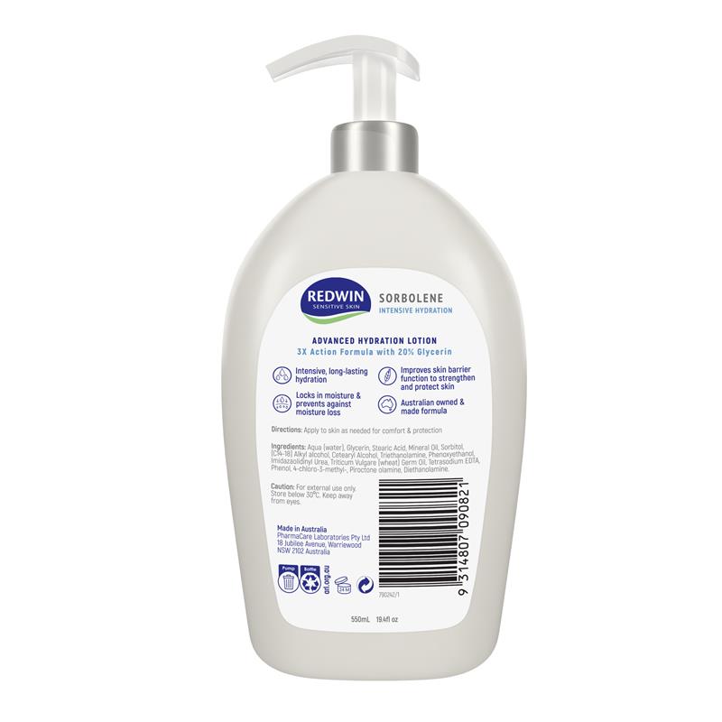Redwin Sorbolene Intensive Hydration Lotion 550ml