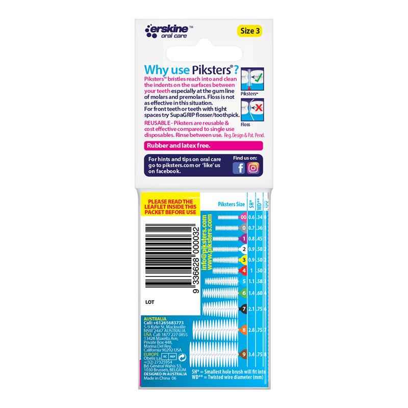 Piksters Interdental Brushes Size 3 Yellow 10 Pack