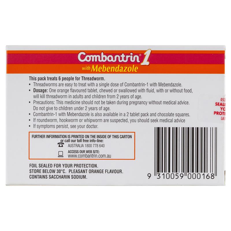Combantrin -1 Threadworm Tablets 6 Pack - GimmeNow