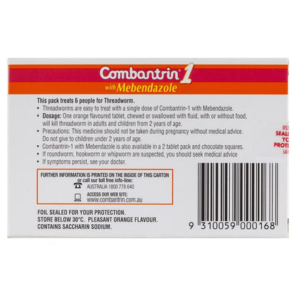 Combantrin -1 Threadworm Tablets 6 Pack - GimmeNow