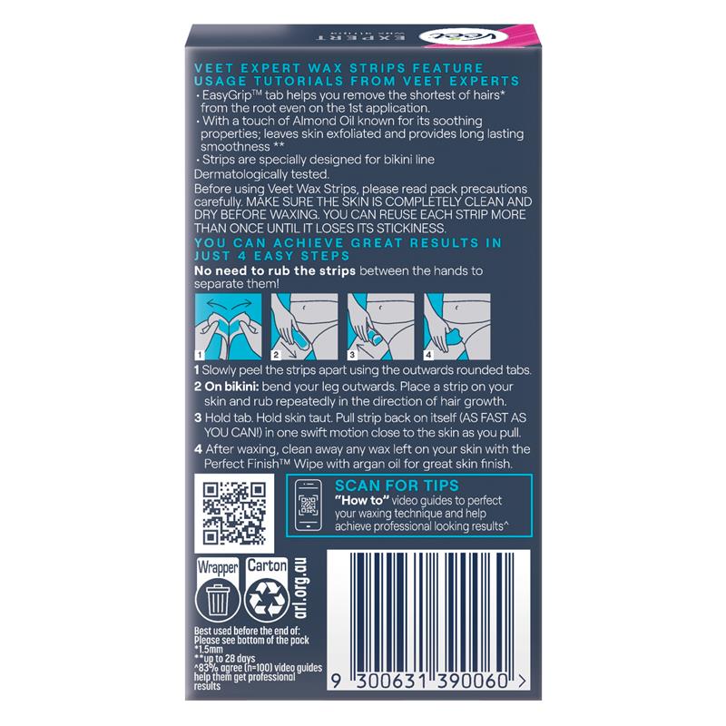 Veet Expert Cold Wax Strips Bikini 16 Pack