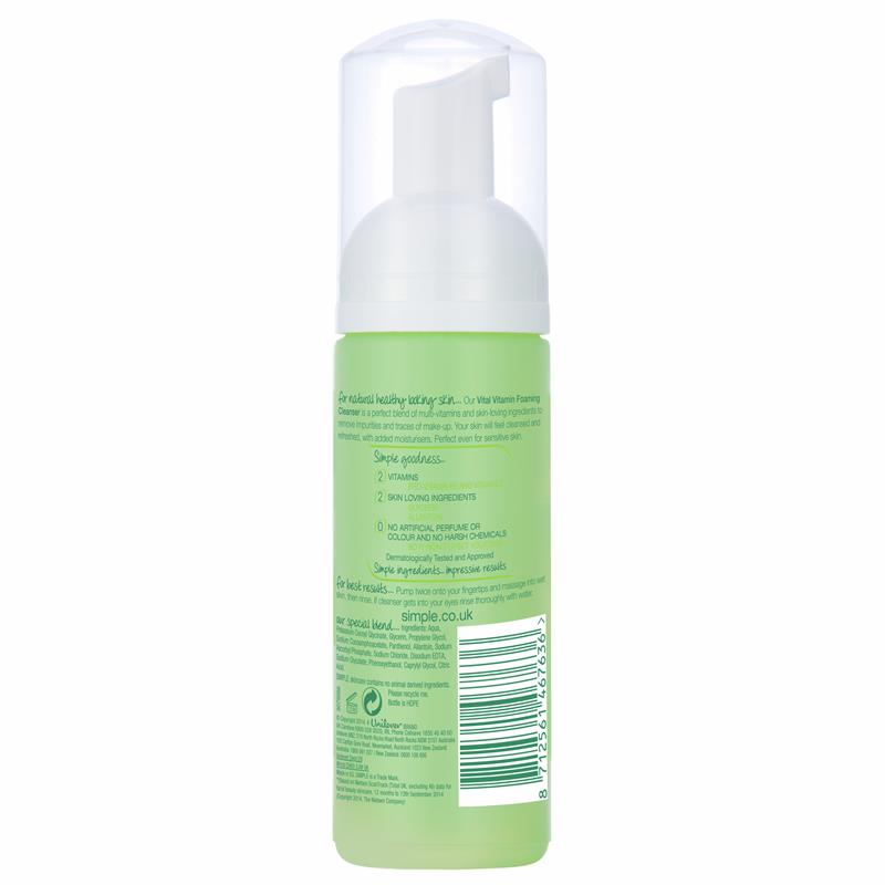 Simple Kind To Skin Foaming Cleanser Vital Vitamin 150ml