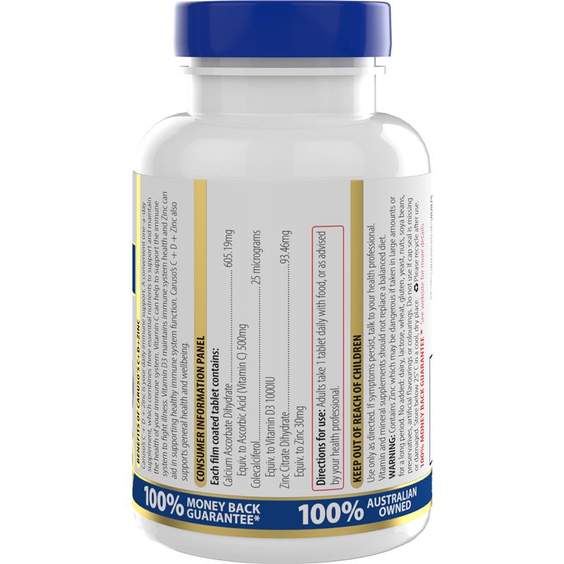 Carusos C + D + ZINC 60 Tablets