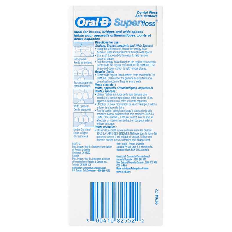 Oral B Superfloss Dental Floss Pre-Cut Strands 50 pack