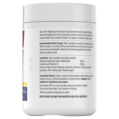 Nutra-Life Mag Glycinate High Strength Citrus Powder 360g Exclusive Size