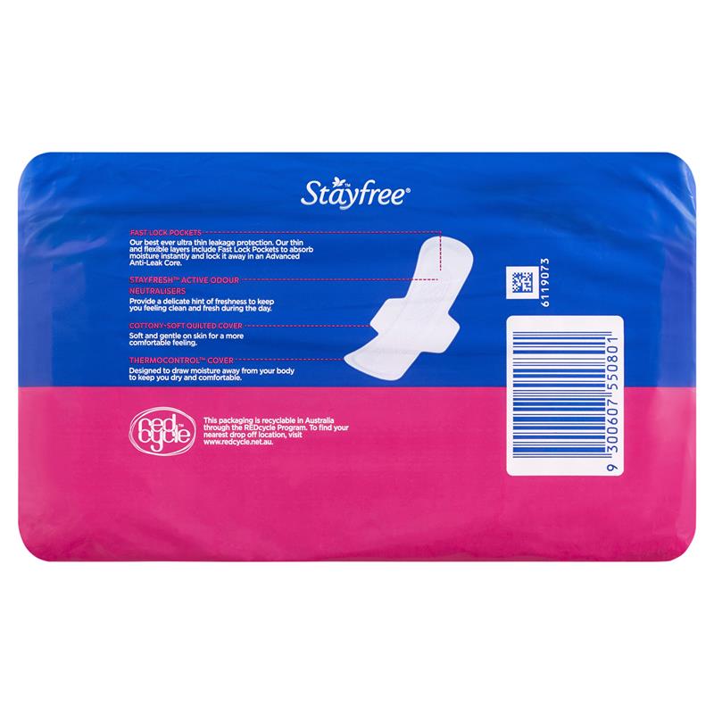 Stayfree Ultra Thin Super Sanitary Pads With Wings 20 Pack