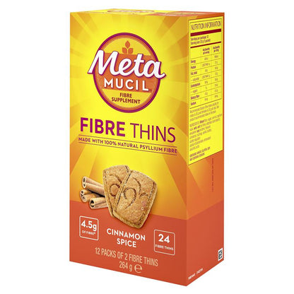 Metamucil Fibre Thins Cinnamon Spice 24 Pack
