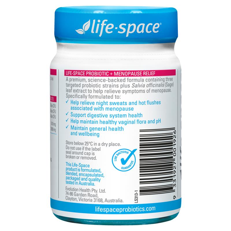 Life-Space Probiotic + Menopause Relief 30 Capsules