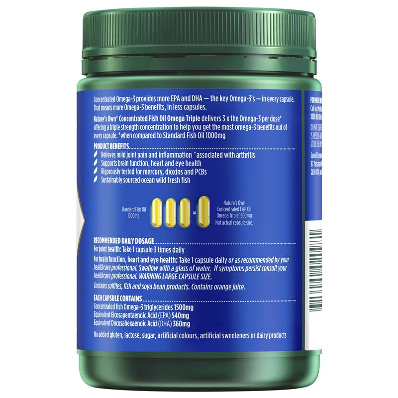 Nature's Own Concentrated Fish Oil Omega Triple 250 Capsules Exclusive