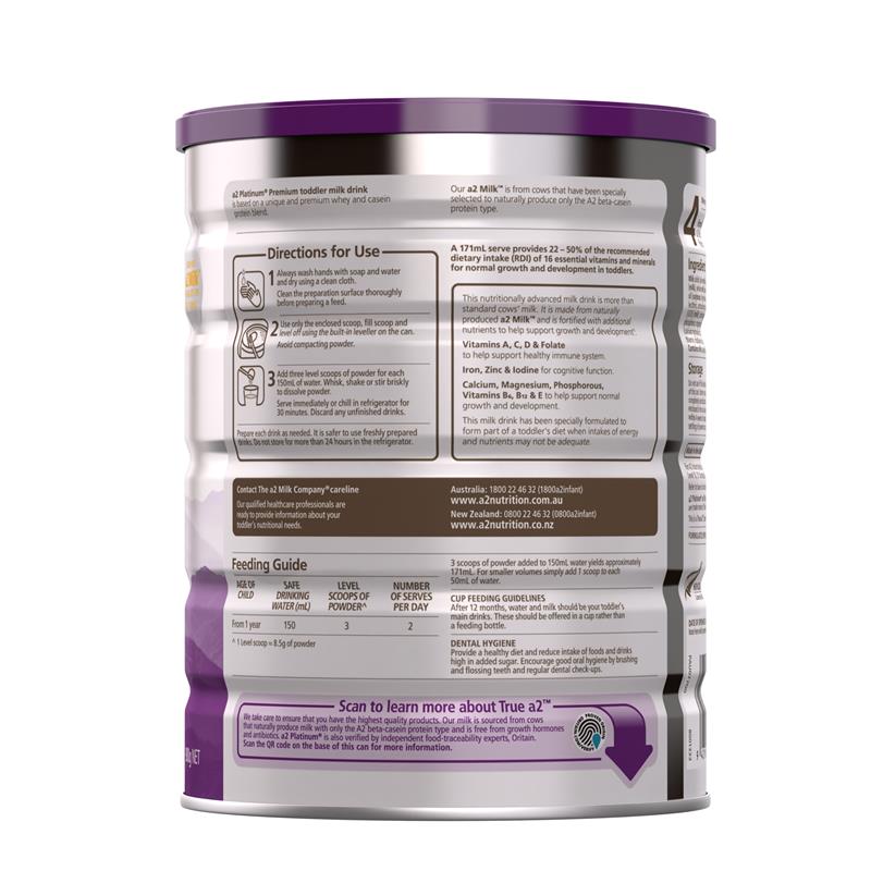 A2 Platinum Premium Toddler Milk Drink Stage 3 From 1 Year 900g