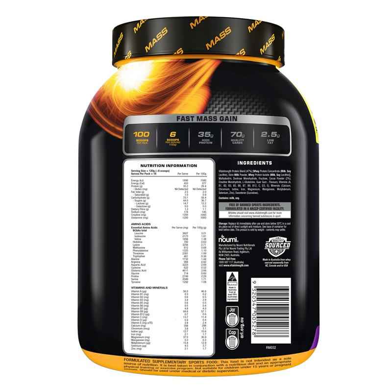 Vital Strength Hardgainer Mass Rapid Building Protein Chocolate Blast 2kg