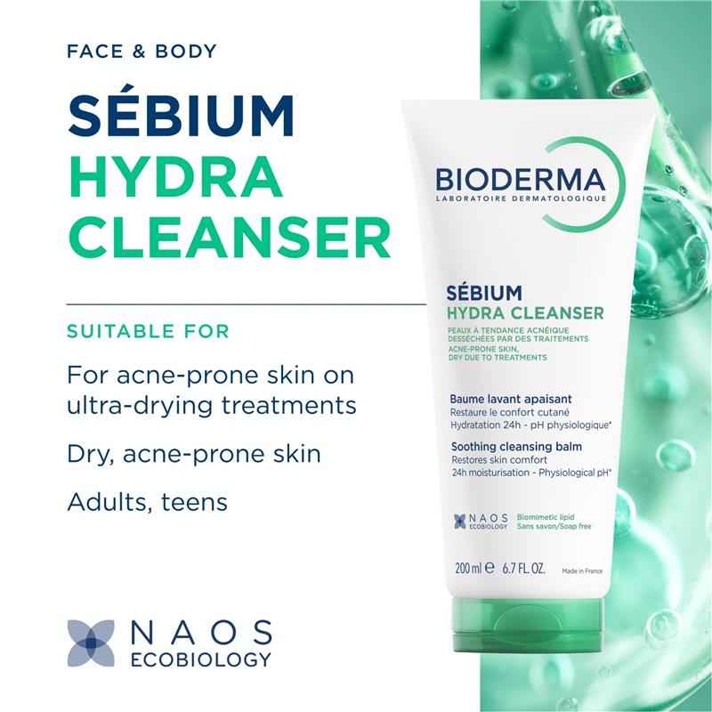 Bioderma Sebium Ultra-Nourishing Cream Hydra Cleanser 200ml