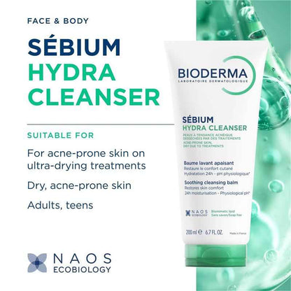 Bioderma Sebium Ultra-Nourishing Cream Hydra Cleanser 200ml