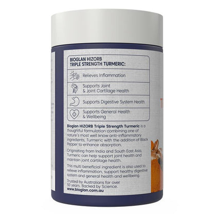 Bioglan Hi-Zorb Triple Strength Turmeric 100 Tablets