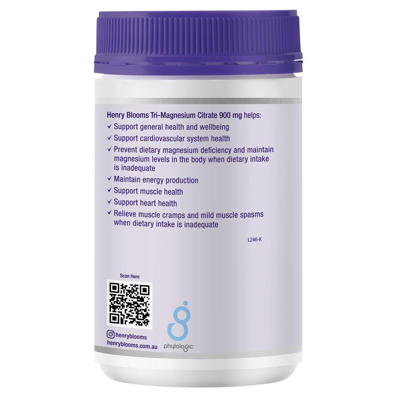 Henry Blooms Tri-Magnesium Citrate 900mg 150 Capsules Bulk Pack