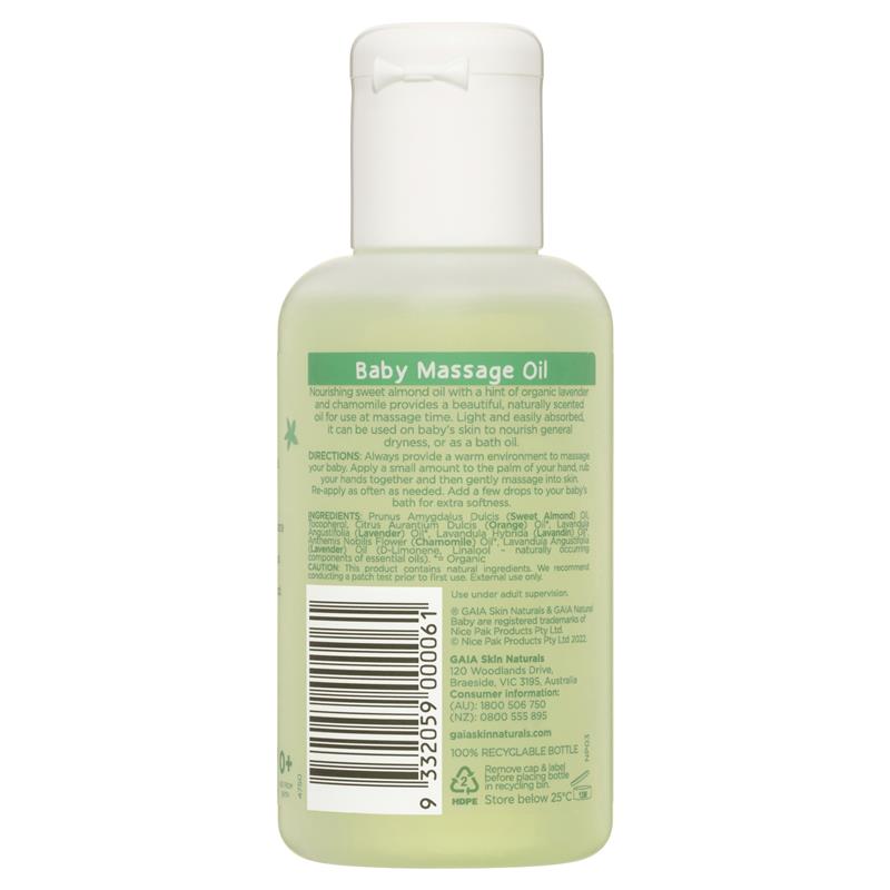 Gaia Natural Baby Massage Oil 125mL - GimmeNow