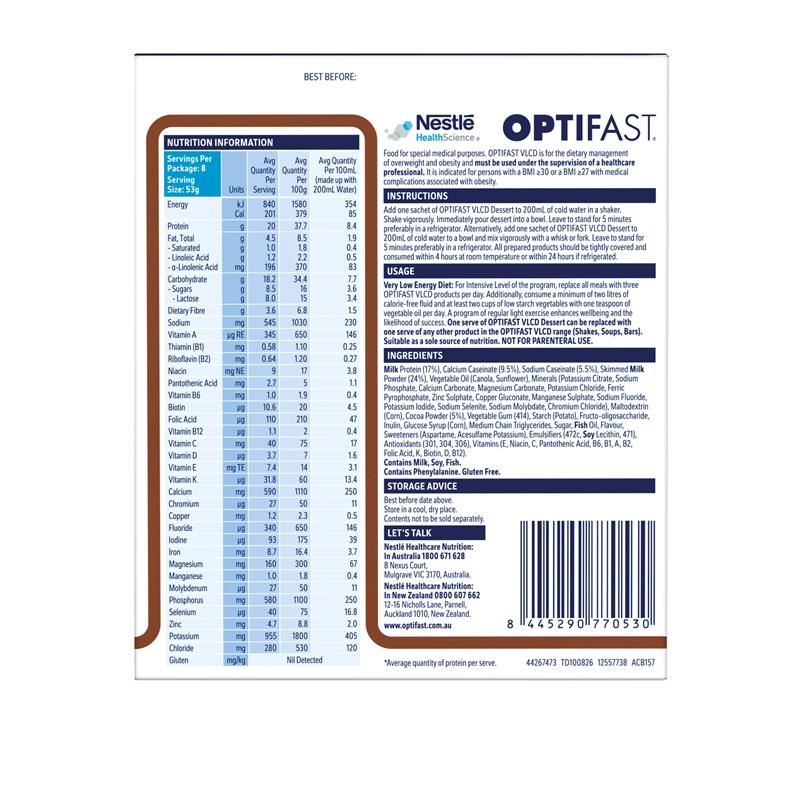 Optifast VLCD Dessert Chocolate 8 x 53g
