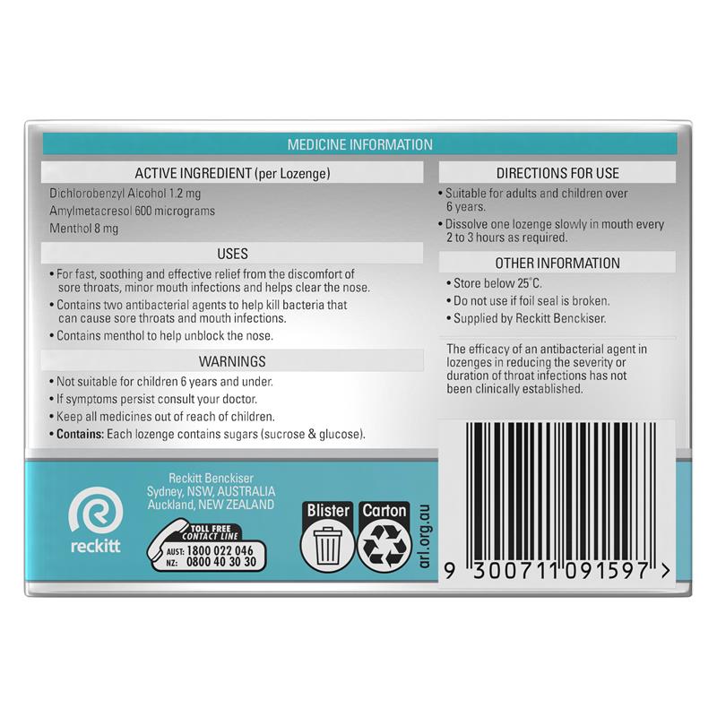 Strepsils Plus Blocked Nose Relief Throat Lozenges Menthol Eucalyptus 36 Pack