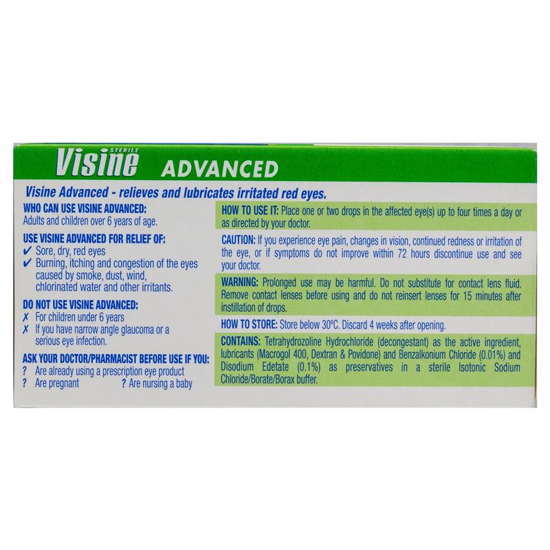 Visine Advanced Relief Eye Drops 15mL