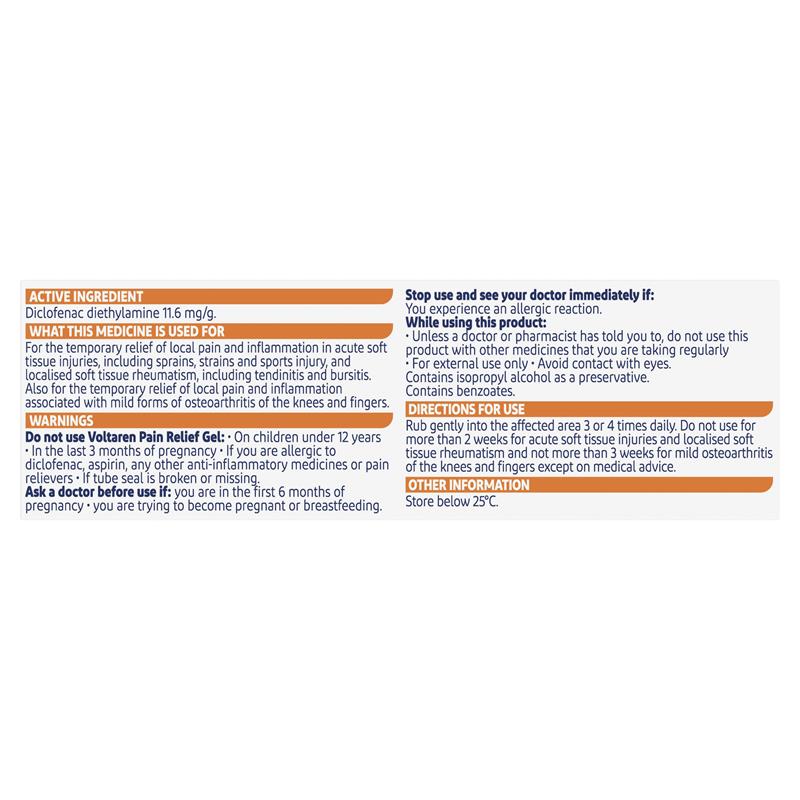 Voltaren Pain Relief Gel 20g