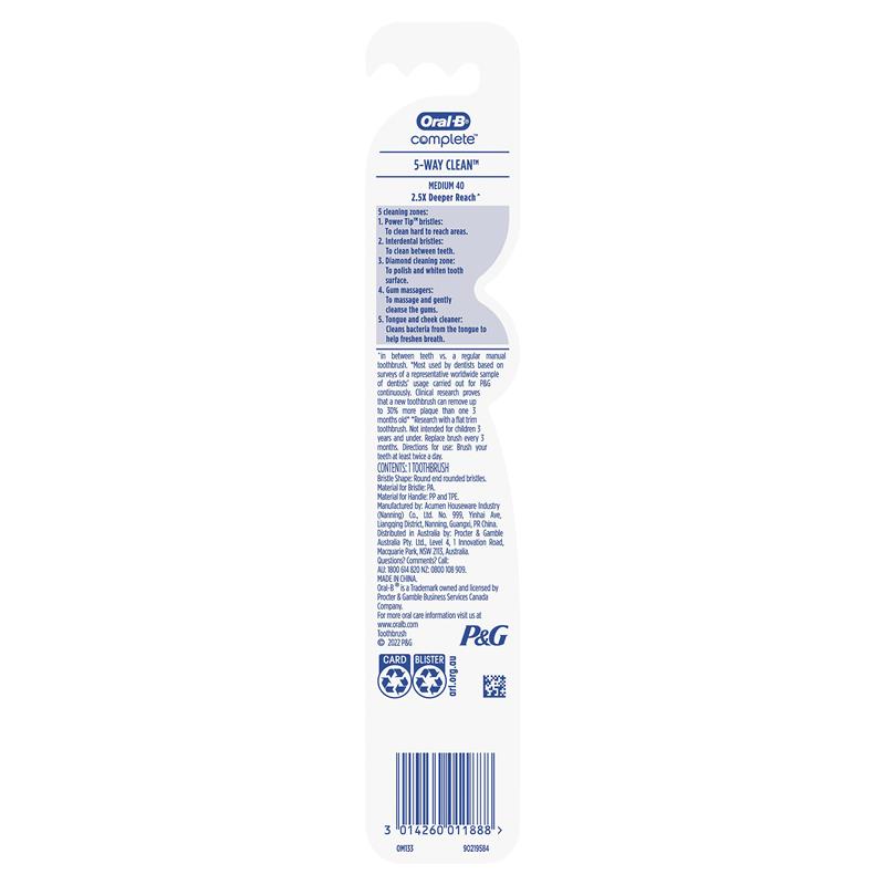 Oral B Toothbrush Advantage Complete 5 Way Clean Medium