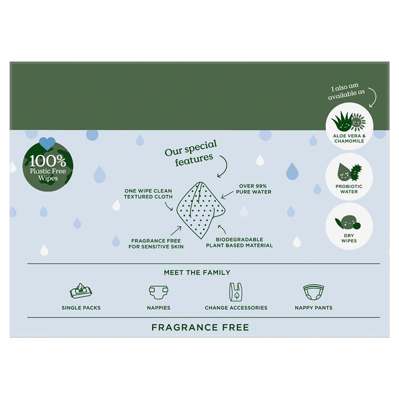 Tooshies Baby Wipes Pure Water 6 x 70 Pack