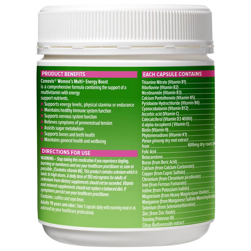 Cenovis Once Daily Womens Multi + Energy Boost 150 Capsules