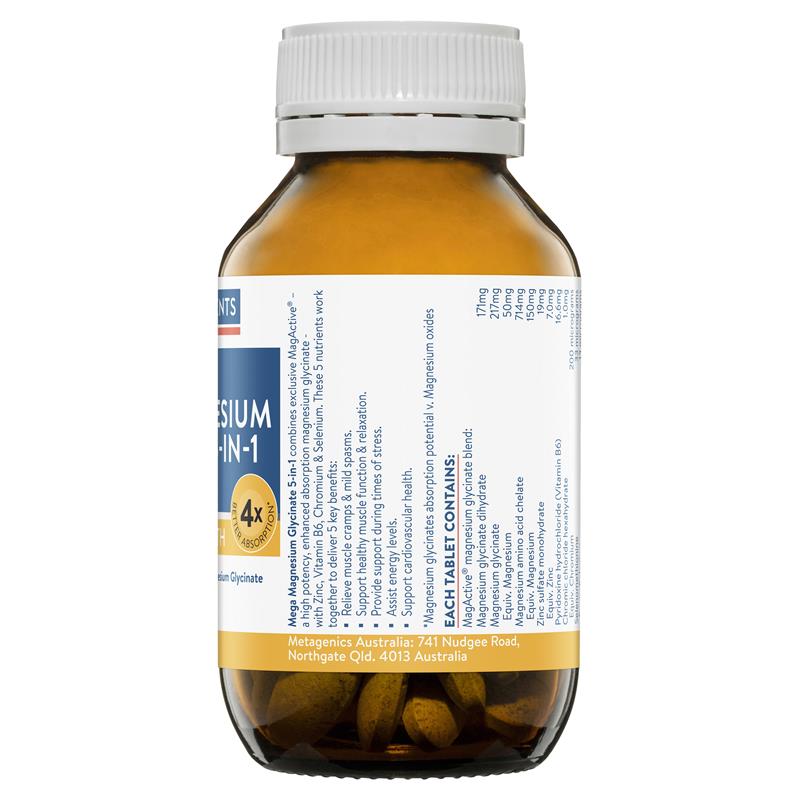 Ethical Nutrients Mega Magnesium Glycinate 5-in-1 60 Tablets