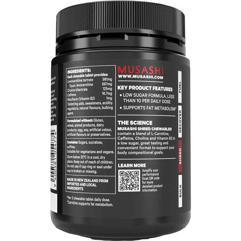 Musashi Shred Chewables Sour Punch Flavour 54 Tablets