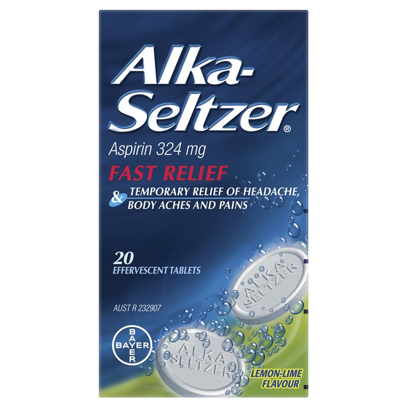 Alka-Seltzer Lemon-Lime Effervescent tablets 20 Pack