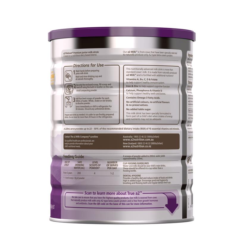 A2 Platinum Premium Junior Milk Drink Stage 4 From 4 Years 900g