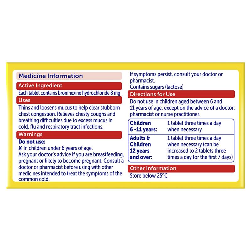 Bisolvon Chesty Forte Cough Tablets 100 Pack