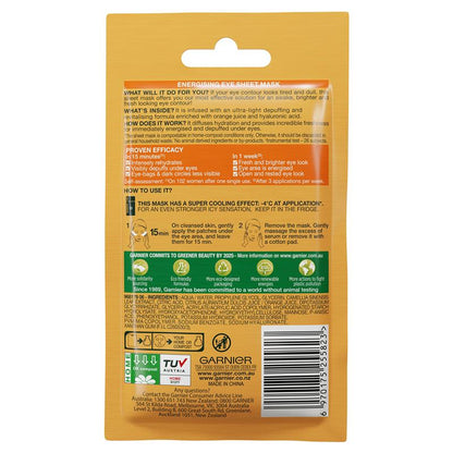 Garnier Hydra Bomb Hyaluronic Acid + Orange Extract Eye Sheet Mask