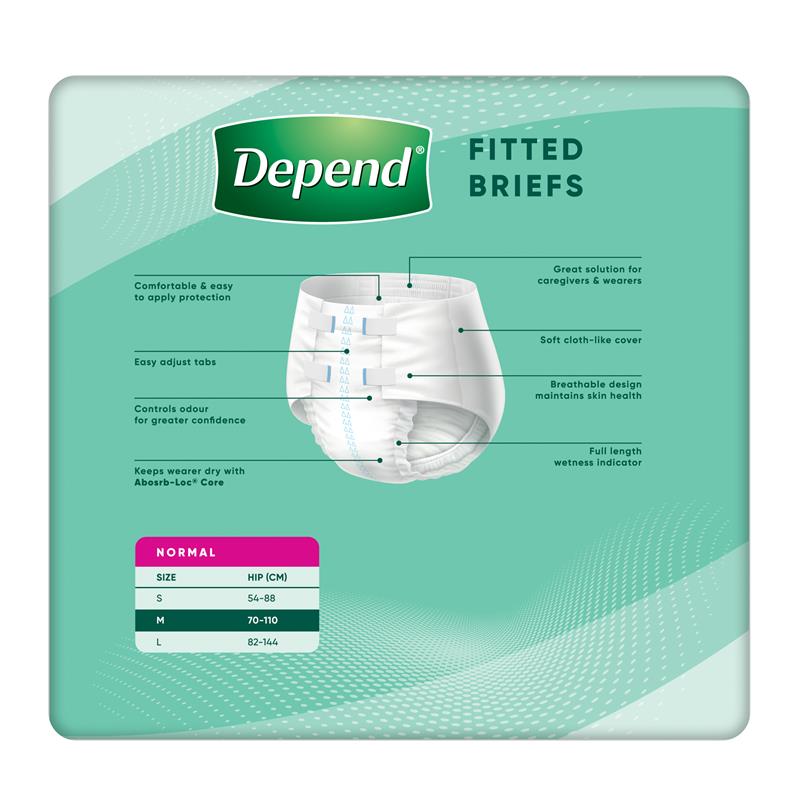Depend Expert Care Incontinence Fitted Briefs Medium Large 10 Pack