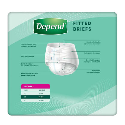 Depend Expert Care Incontinence Fitted Briefs Medium Large 10 Pack