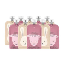 On The Go Food Pouch Dusty Rose & Sand 120ml Animal Print 10 Pack