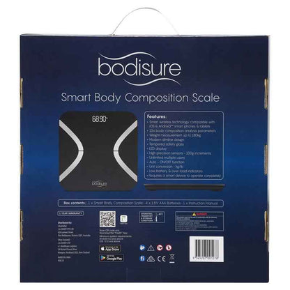 BodiSure Smart Body Bluetooth Composition Scale Black