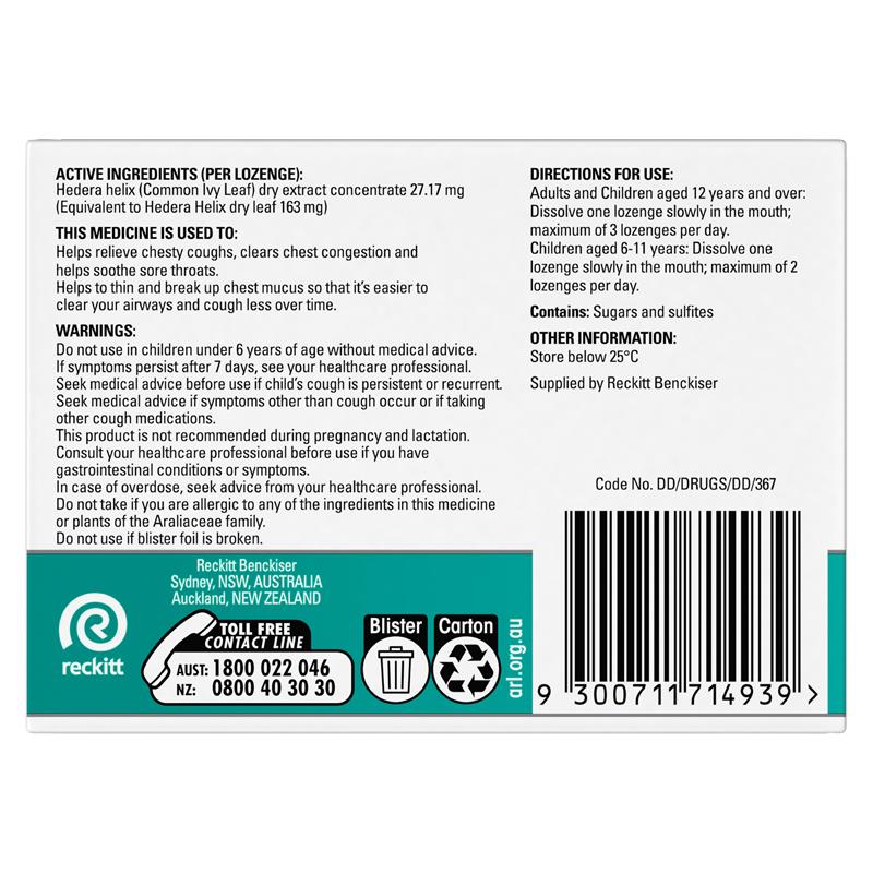 Strepsils Herbal Chesty Cough+ Lozenges Honey Lemon 16 Pack