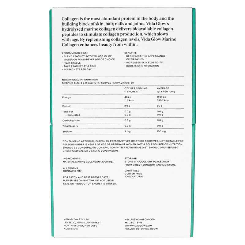 Vida Glow Natural Marine Collagen Original 30 Sachets