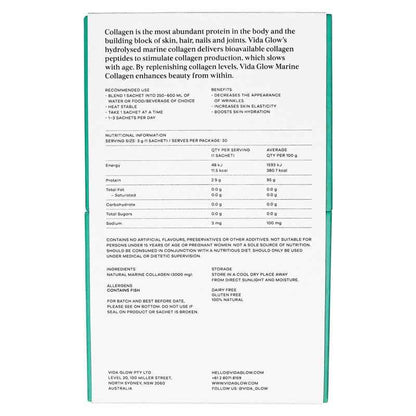 Vida Glow Natural Marine Collagen Original 30 Sachets
