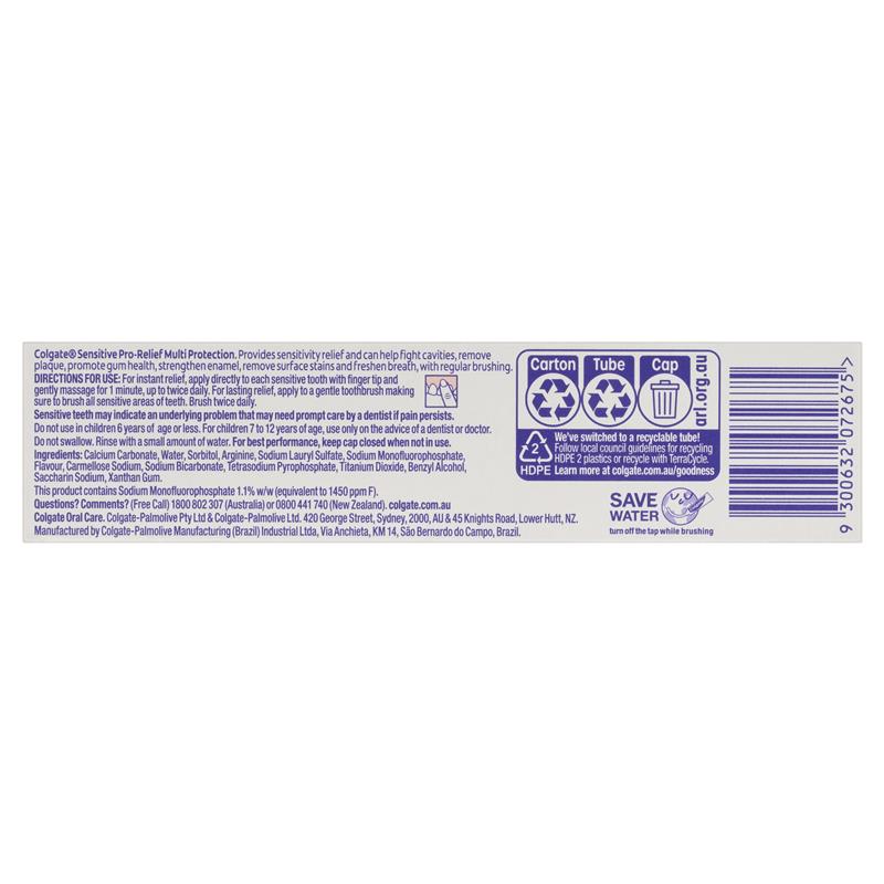 Colgate Toothpaste Sensitive ProRelief Multi Protection 50g