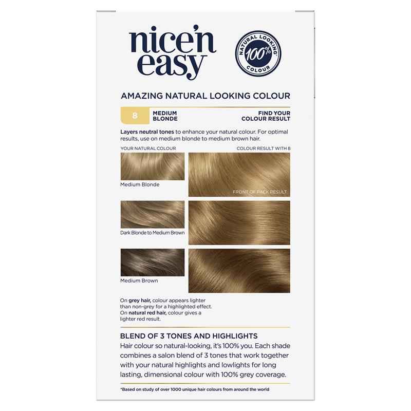 Clairol Nice N Easy 8 Natural Medium Blonde Permanent Hair Colour