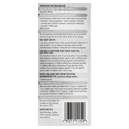 Nurofen Ibuprofen Caplets Pain Relief 200mg 24 Pack