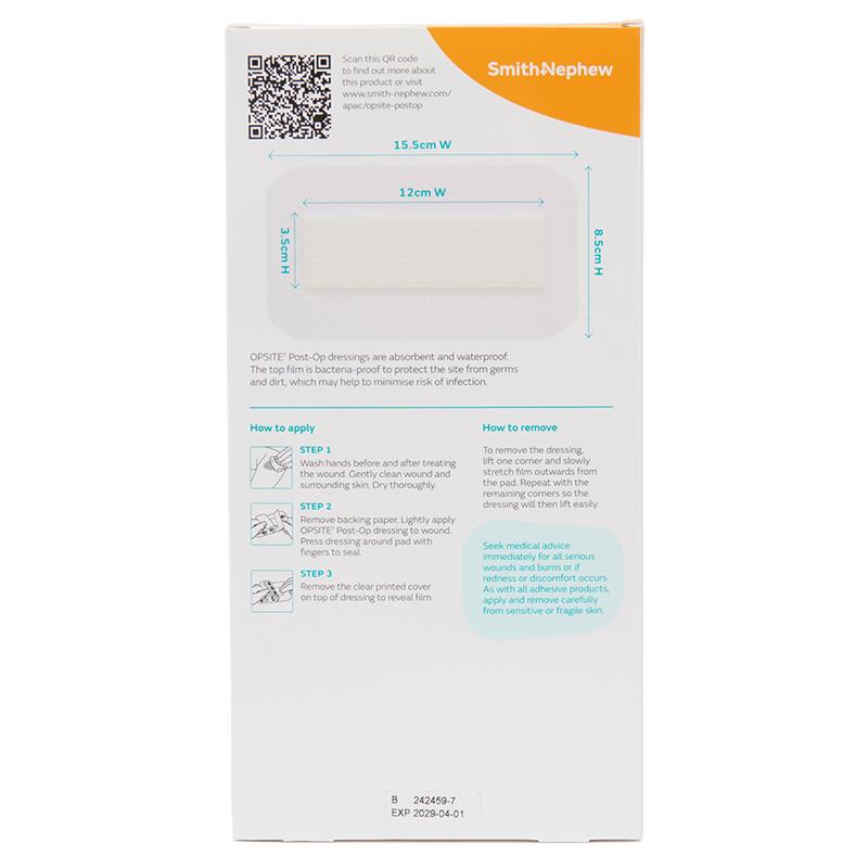 Opsite Post-Op 15.5cm x 8.5cm Dressing 2 Pack