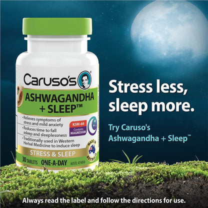 Carusos Ashwagandha + Sleep 30 Tablets