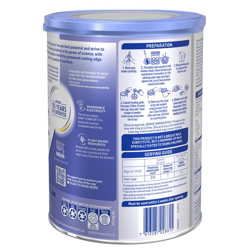 Nestle NAN COMFORT 3 Toddler Milk Drink Powder, From 1 year – 800g