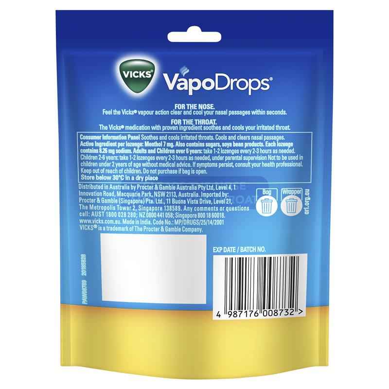Vicks VapoDrops Butter Menthol Lozenges 24 Pack