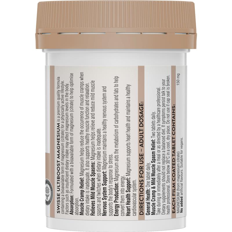 Swisse Ultiboost Magnesium 60 Tablets - GimmeNow