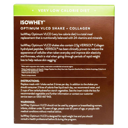 IsoWhey Optimum VLCD Shake + Collagen Chocolate Fudge 18 x 55g - GimmeNow